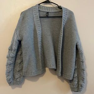 ALYA Grey Cropped Cardigan